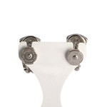 Boucles d'oreilles d'occasion or 750 blanc diamants - vue 3