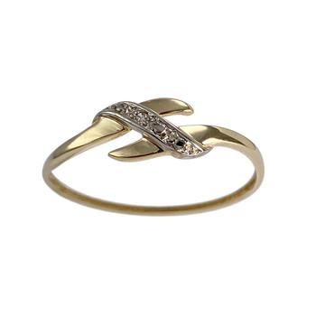 Bague d'occasion  or 750 2 tons diamant