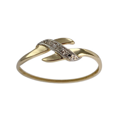 Bague d'occasion  or 750 2 tons diamant - vue 1