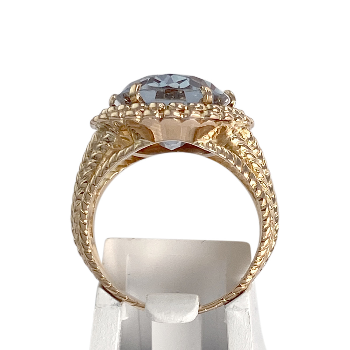 Bague d'occasion or 750 jaune spinelle synthetique - vue 3