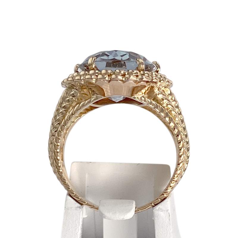 Bague d'occasion or 750 jaune spinelle synthetique - vue 3