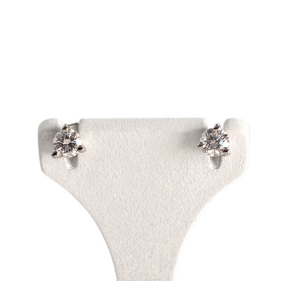 Boucles d'oreilles d'occasion or 750 blanc diamants - vue 1