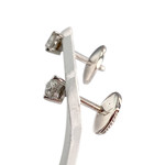 Boucles d'oreilles d'occasion or 750 blanc diamants - vue 2
