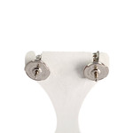Boucles d'oreilles d'occasion or 750 blanc diamants - vue 3