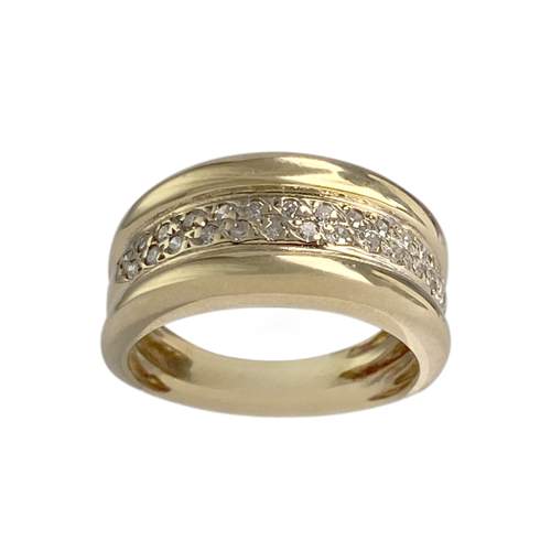 Second-hand gold ring 750 yellow diamonds