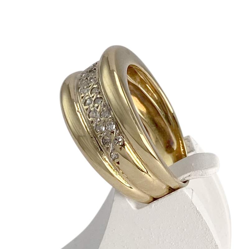 Bague d'occasion or 750 jaune diamants - vue 2