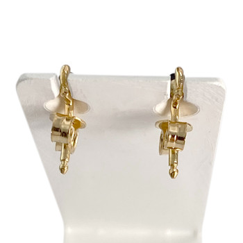 Pre-owned 750 yellow gold sapphire earrings
