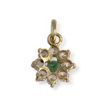 Pendentif d'occasion or 750 jaune zirconias et émeraude - vue 2