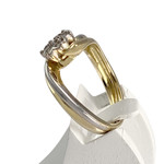Bague d'occasion 2 ors 750 fleur diamants - vue 2
