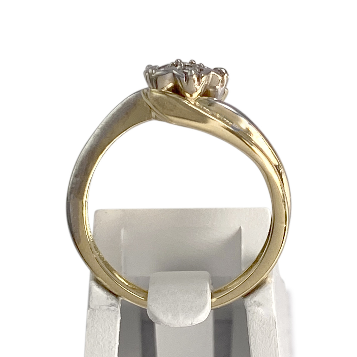 Bague d'occasion 2 ors 750 fleur diamants - vue 3