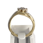 Bague d'occasion 2 ors 750 fleur diamants - vue 3