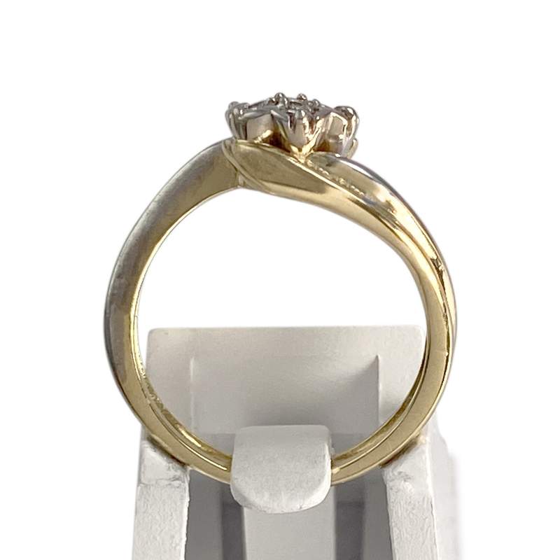 Bague d'occasion 2 ors 750 fleur diamants - vue 3