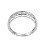 Bague d'occasion or 375 blanc diamants - vue 1