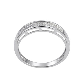 Second-hand gold ring 375 white diamonds