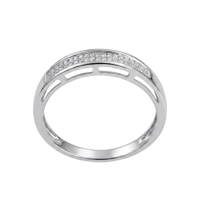 Tweedehands gouden ring 375 witte diamanten