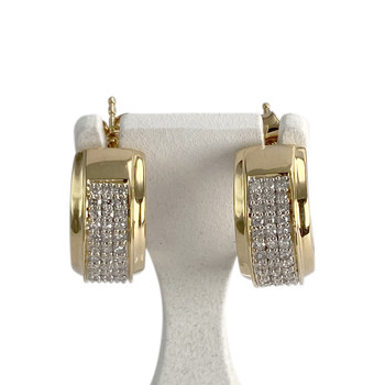 Boucles d'oreilles d'occasion 2 ors 750 diamants