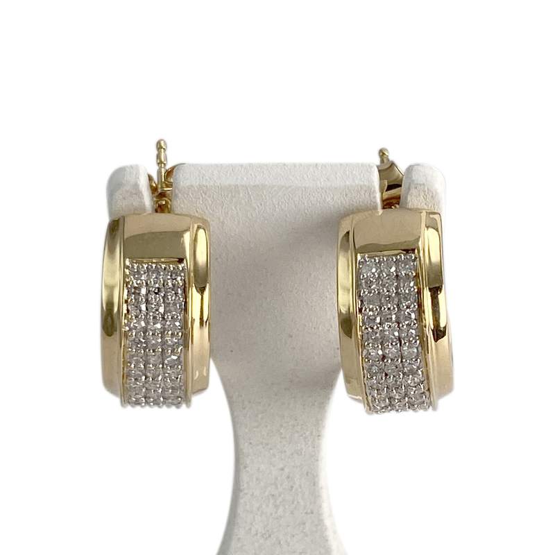 Boucles d'oreilles d'occasion 2 ors 750 diamants - vue 1