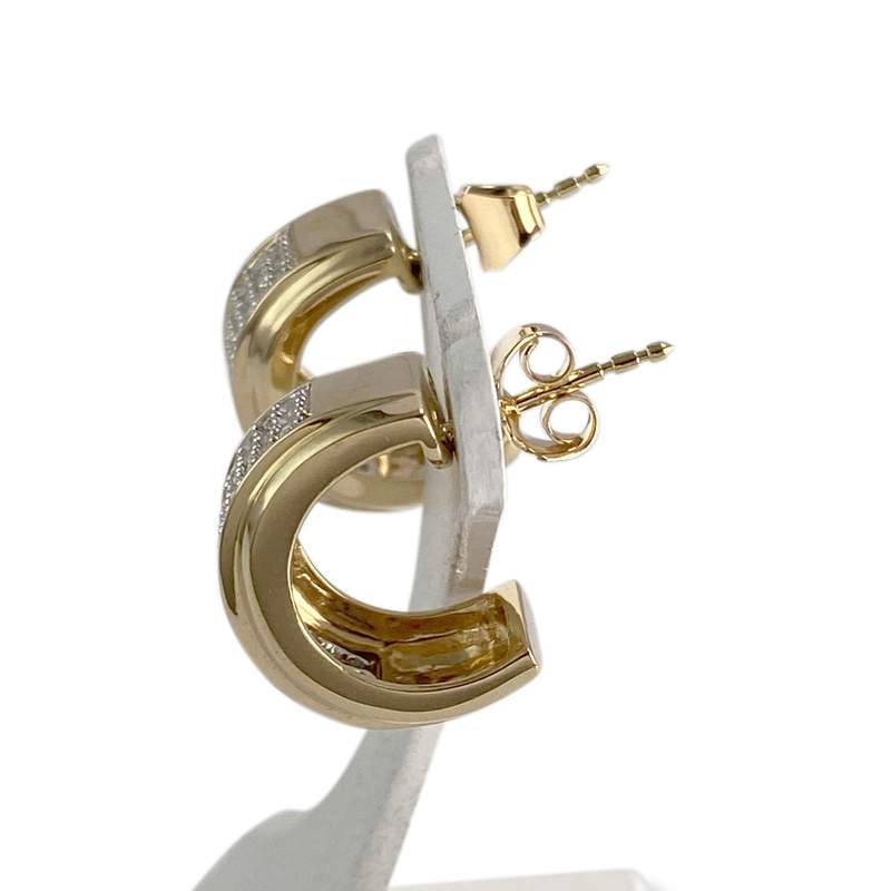 Boucles d'oreilles d'occasion 2 ors 750 diamants - vue 2
