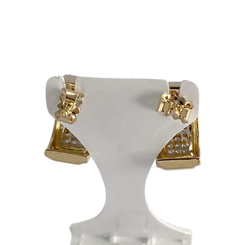 Boucles d'oreilles d'occasion 2 ors 750 diamants - vue 3