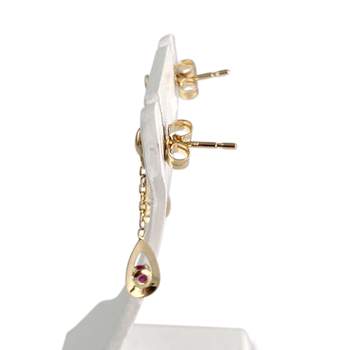 Second-hand earrings 750 gold ruby yellow