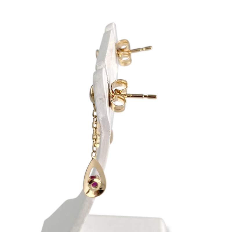 Boucles d'oreilles d'occasion or 750 jaune rubis - vue 2