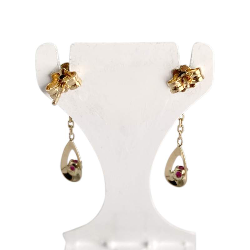 Boucles d'oreilles d'occasion or 750 jaune rubis - vue 3