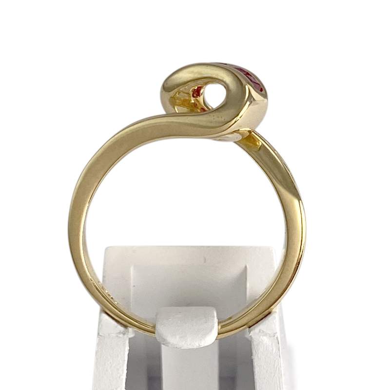 Bague d'occasion or 750 jaune diamants rubis - vue 3
