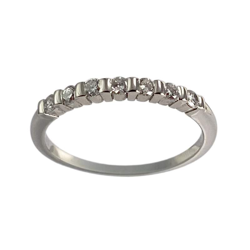 Bague d'occasion or 750 blanc diamants - vue 1