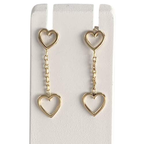 Boucles d'oreilles d'occasion or 750 jaune coeur