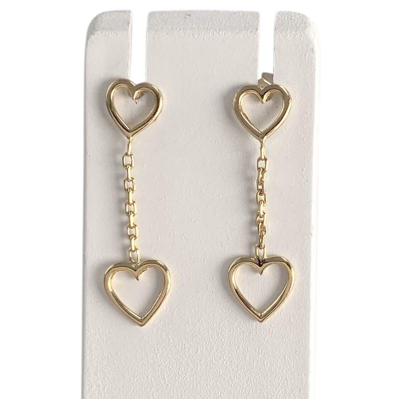 Boucles d'oreilles d'occasion or 750 jaune coeur - vue 1