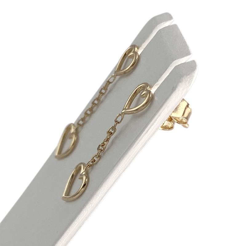 Boucles d'oreilles d'occasion or 750 jaune coeur - vue 2