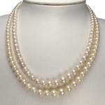 Double rang d'occasion or 750 jaune maille perles, perles de culture du Japon - vue 2