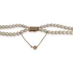 Double rang d'occasion or 750 jaune maille perles, perles de culture du Japon - vue 3