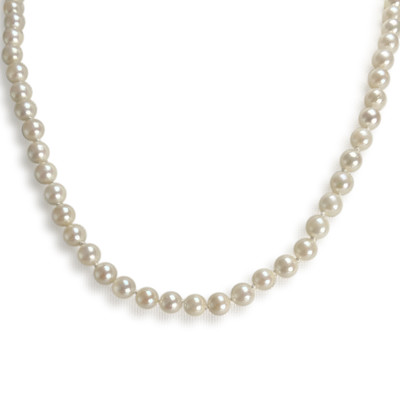 Collier d'occasion or 750 blanc perles de culture du japon - vue 1