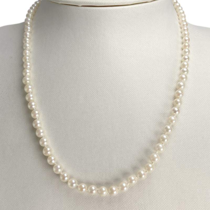 Collier d'occasion or 750 blanc perles de culture du japon - vue 2