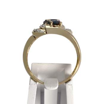 Bague d'occasion  or 2 tons 750 saphir diamant