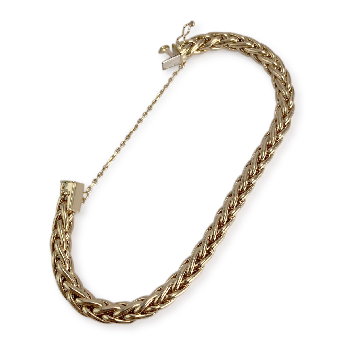 Tweedehands armband van 750 geelgoud met palmbladmotief - afbeelding 2