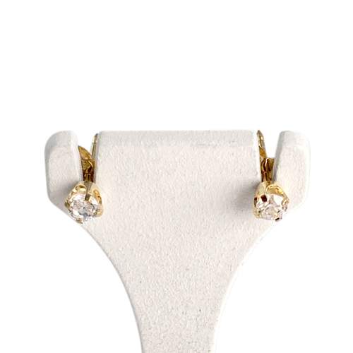 Boucles d'oreilles d'occasion or 750 jaune zirconias