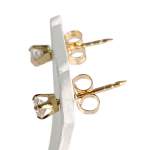 Boucles d'oreilles d'occasion or 750 jaune zirconias - vue 2