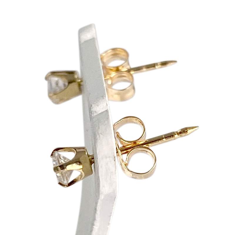Boucles d'oreilles d'occasion or 750 jaune zirconias - vue 2