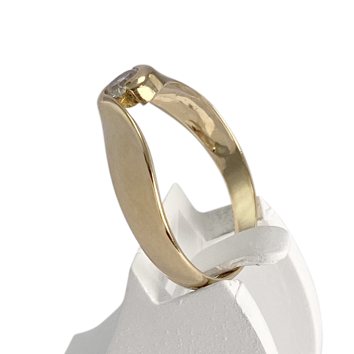 Solitaire d'occasion or 750 jaune zirconia - vue 2