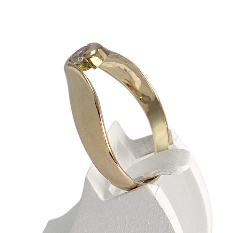 Solitaire d'occasion or 750 jaune zirconia - vue 2
