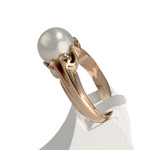 Bague d'occasion or 750 rose perle de culture - vue 2