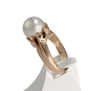 Bague d'occasion or 750 rose perle de culture