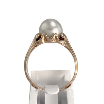Bague d'occasion or 750 rose perle de culture