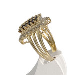 Bague d'occasion  or 750 2 tons diamants et saphirs - vue 2