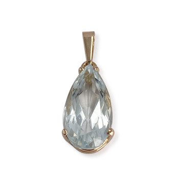 Pendentif d'occasion or 750 jaune aigue marine