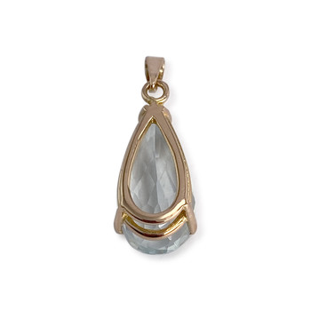 Pendentif d'occasion or 750 jaune aigue marine