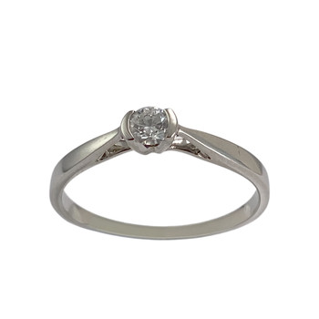 Bague d'occasion or 750 blanc diamant