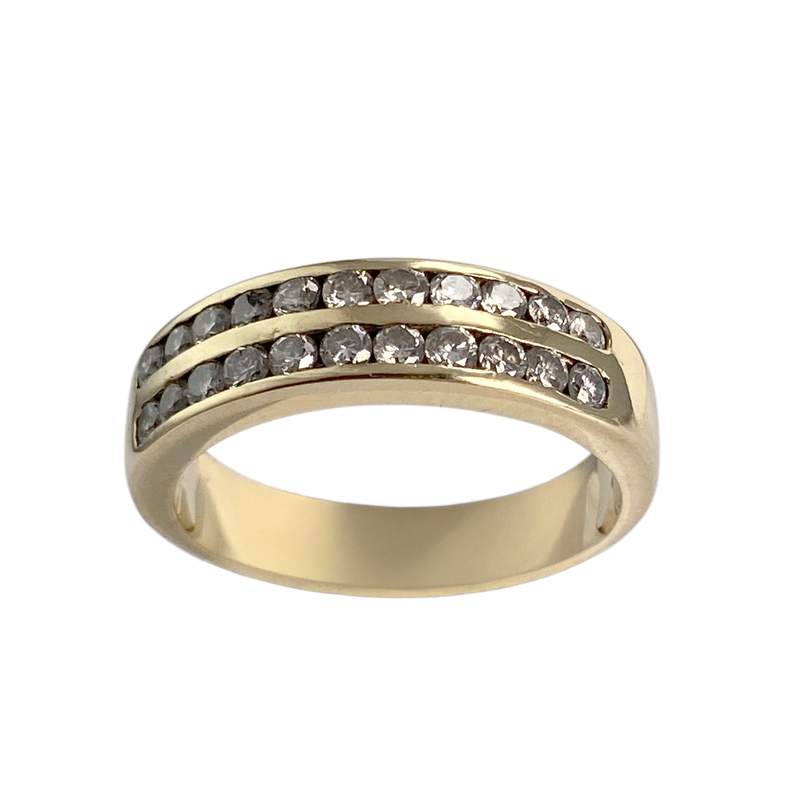 Bague d'occasion or 750 jaune diamants - vue 1